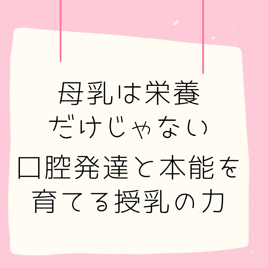 母乳は栄養だけじゃない。口腔と本能を育てる大切なもの